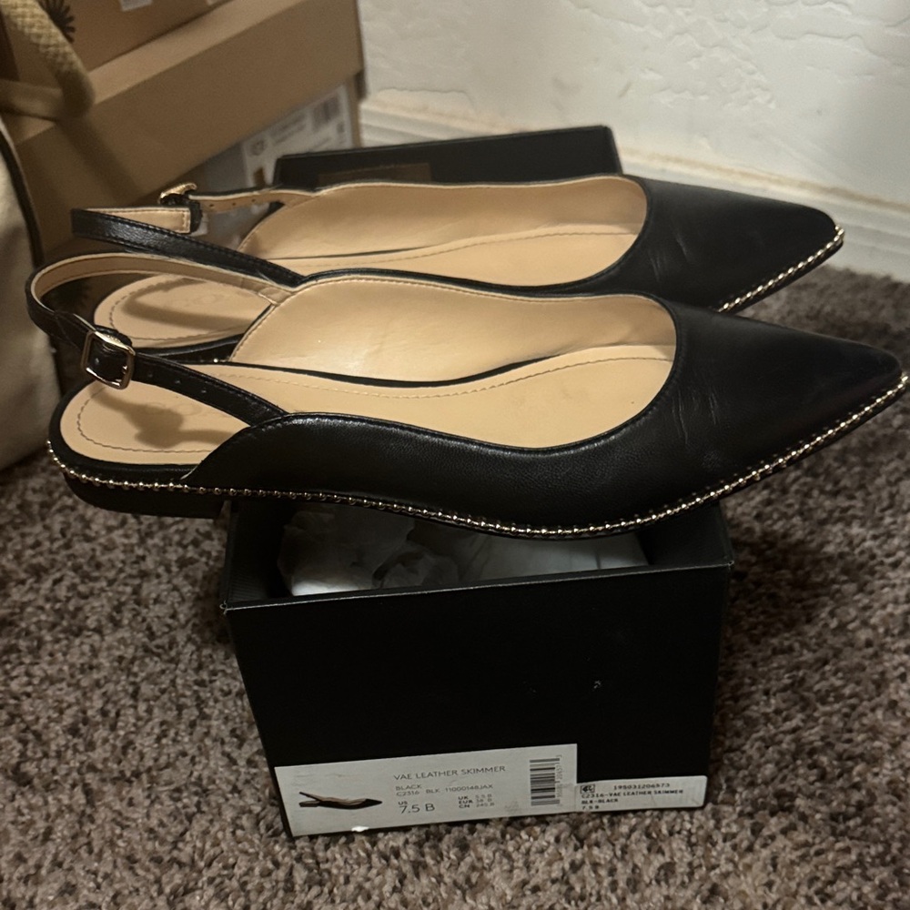 Coach Black Slingback Flats